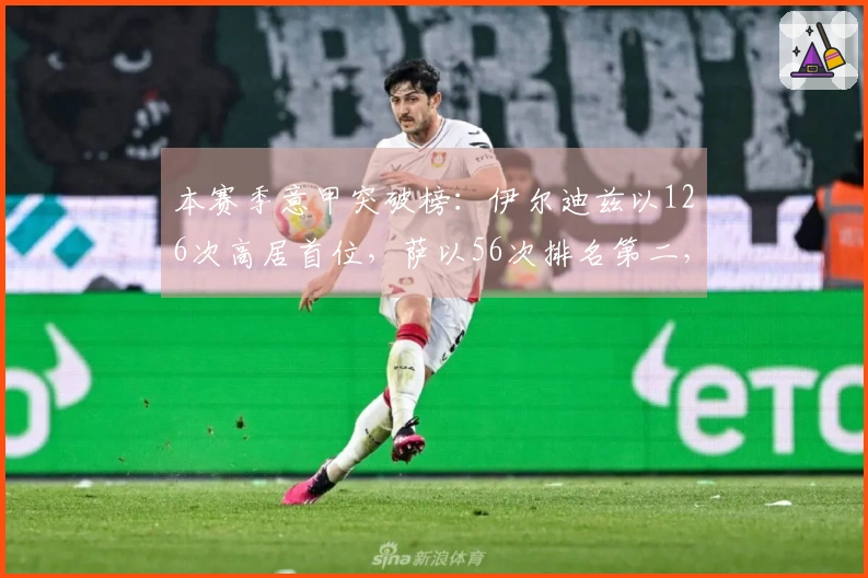 本赛季意甲突破榜：伊尔迪兹以126次高居首位，萨以56次排名第二，国米球员未入榜单